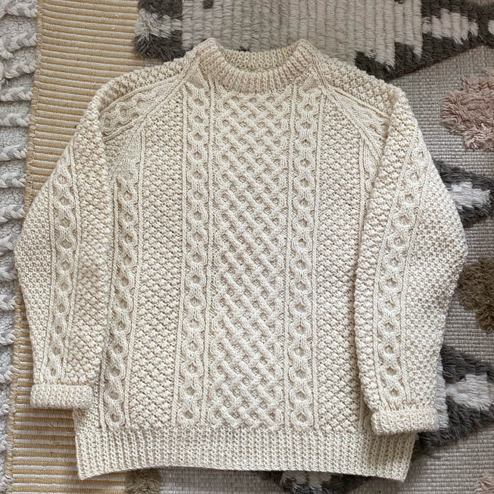 Handmade Knit Wool Fisherman Sweater Jumper